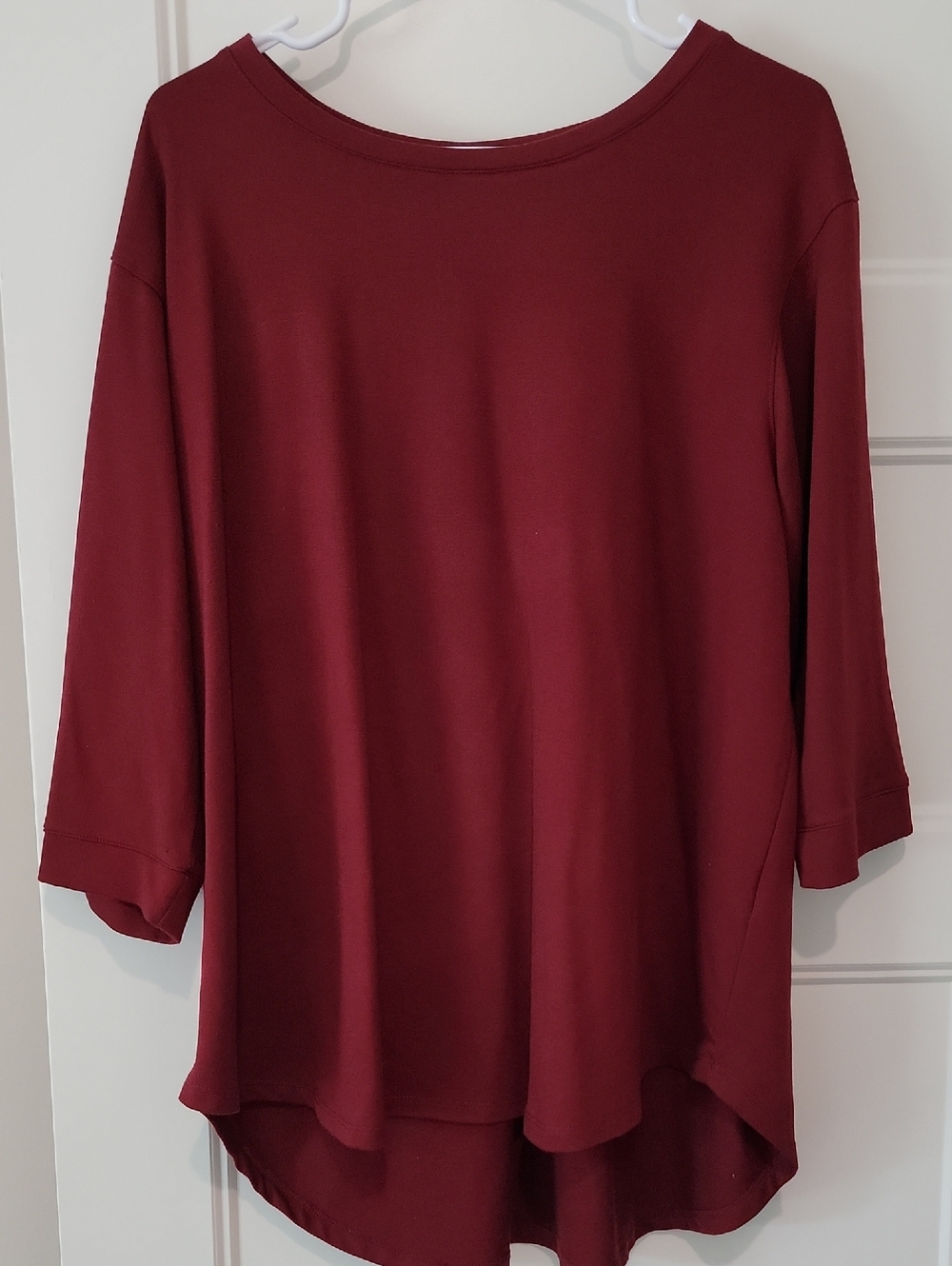Jane and Delancey Wine Boatneck Long Sleeve Top